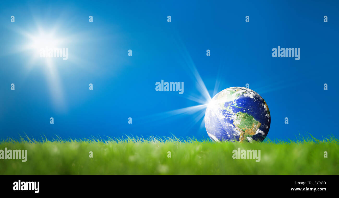 Conceptual Image Of World On Green Landscape Nasa World Map Image Conceptual Image Of World On Green Landscape Nasa World Map Image
