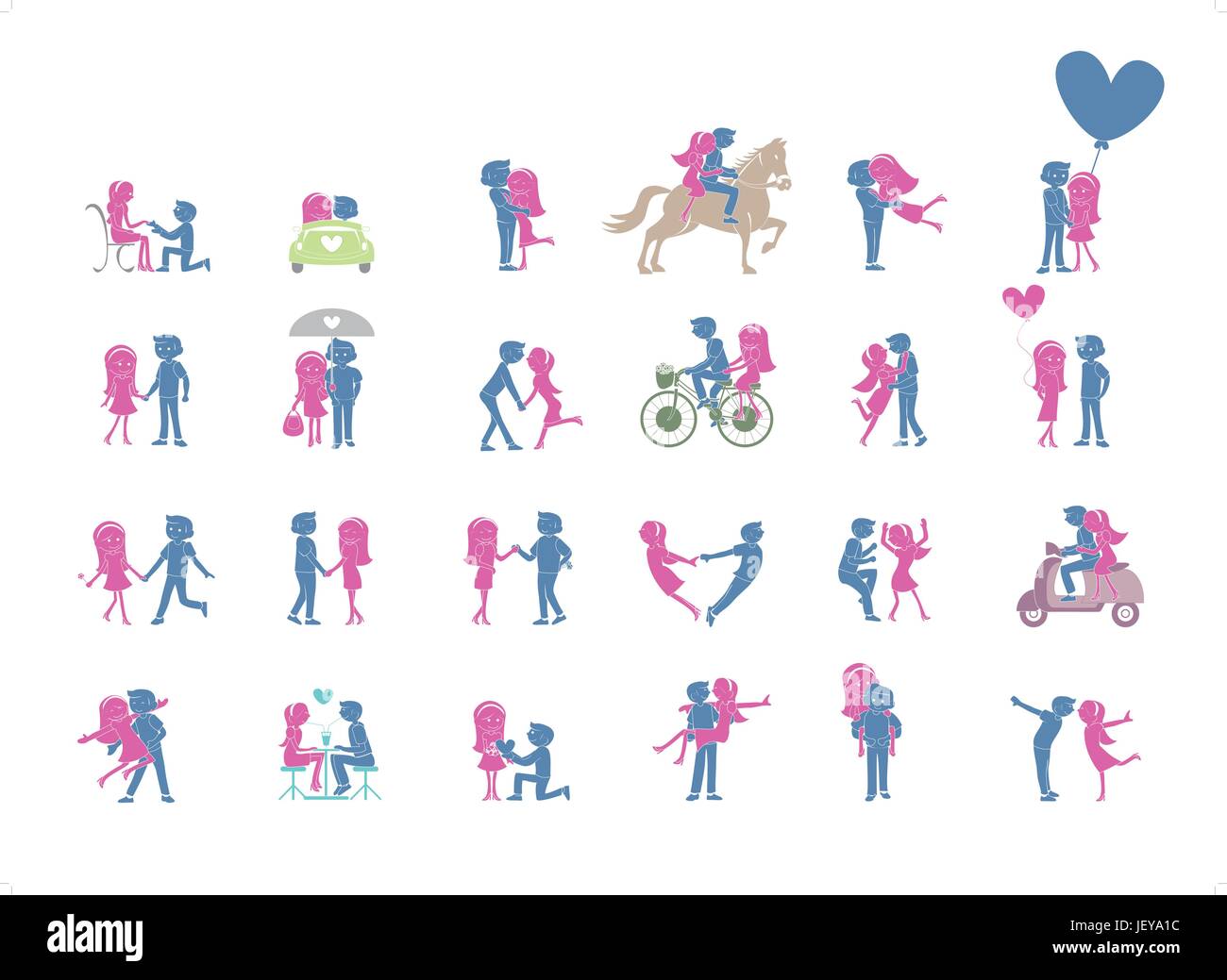 guy, woman, blue, humans, human beings, people, folk, persons, human, human Stock Vector