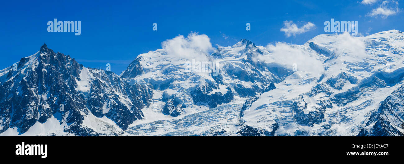 Panorama of massif du Mont Blanc Stock Photo