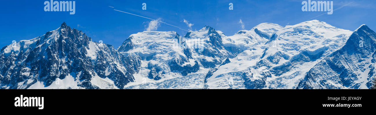 Panorama of massif du Mont Blanc Stock Photo