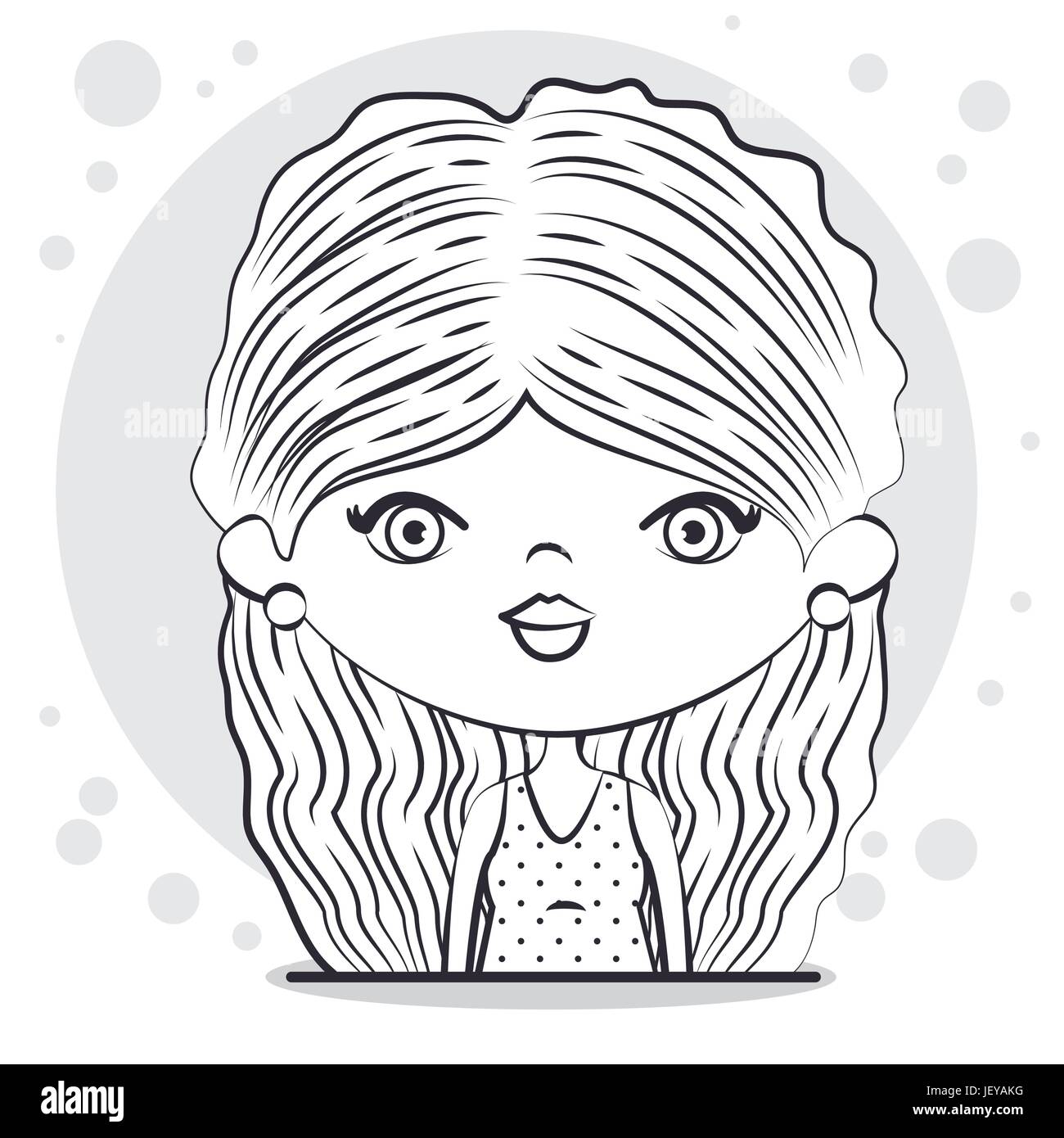 Black White Portrait Cute Beautiful Stock Vector Images Alamy