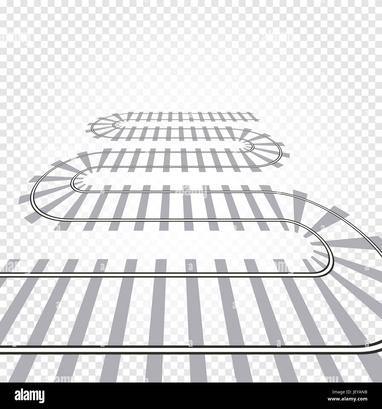 rails with concrete sleepers vector illustration 490685 Vector Art