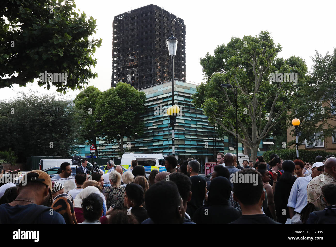 London, Grenfell Tower after fire Stock Photo