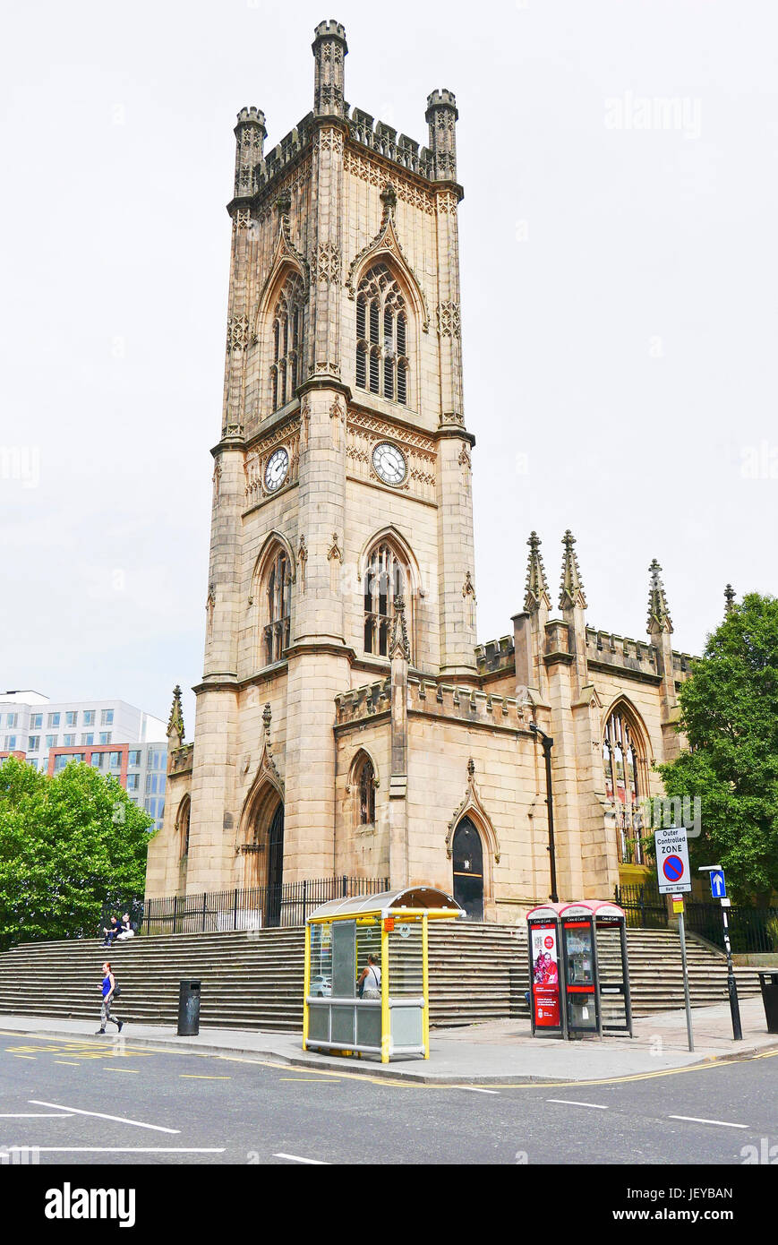 Former Anglican Parish Church of St Luke's partly destroyed in the blitz of 1941 known now as the 'bombed out church',Leese Street,Liverpool,UK Stock Photo