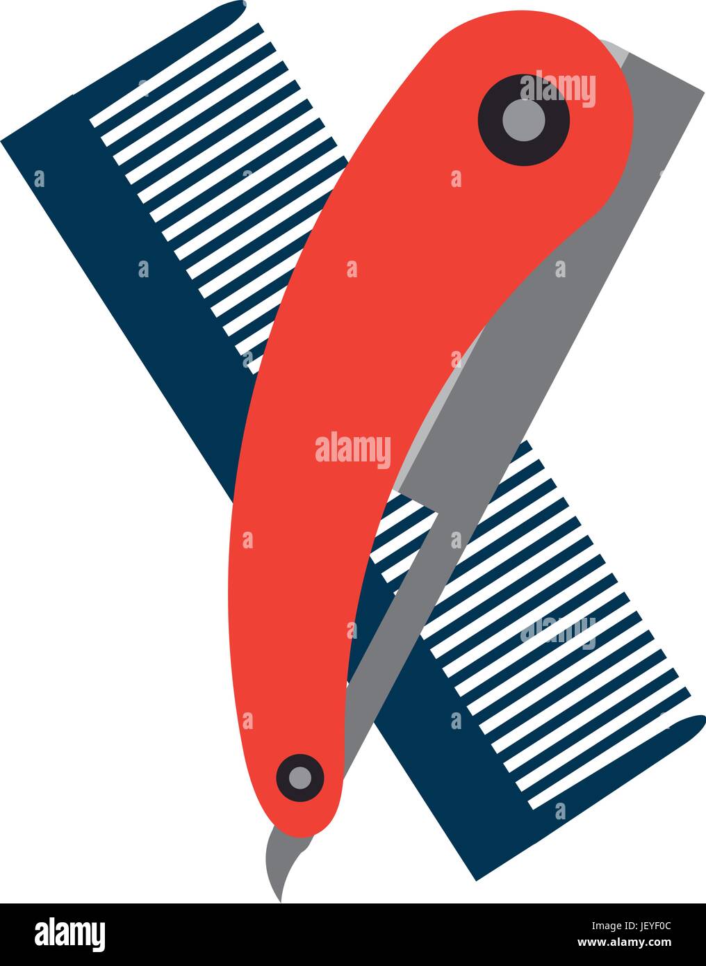 barbershop comb with razor Stock Vector Image & Art - Alamy