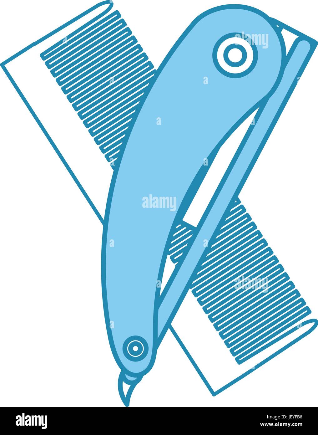 barbershop comb with razor Stock Vector Image & Art - Alamy