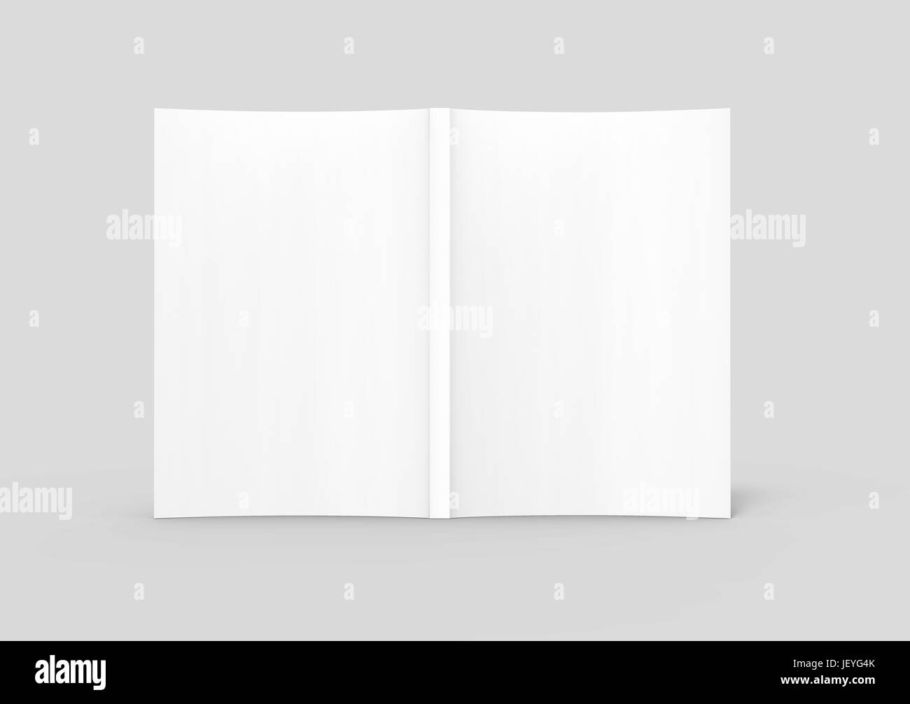 blank 3d rendering open book, book cover turned outwards, isolated gray ...