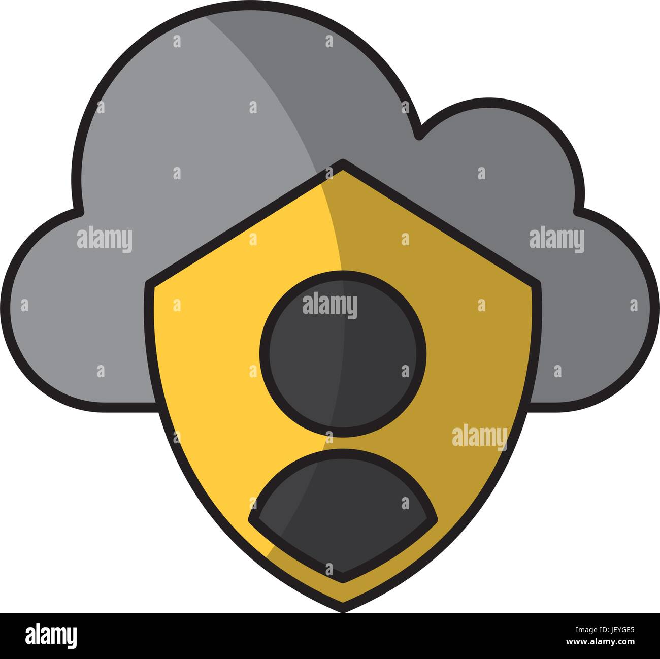 cloud computing with security shield isolated icon Stock Vector Image ...