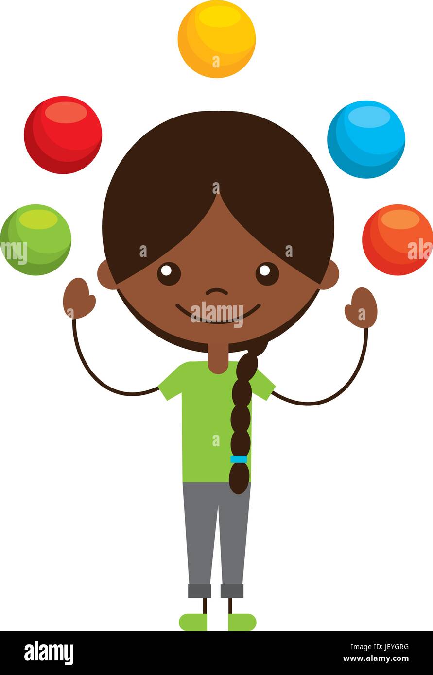 cute girl Juggling balls character icon Stock Vector Image & Art Alamy