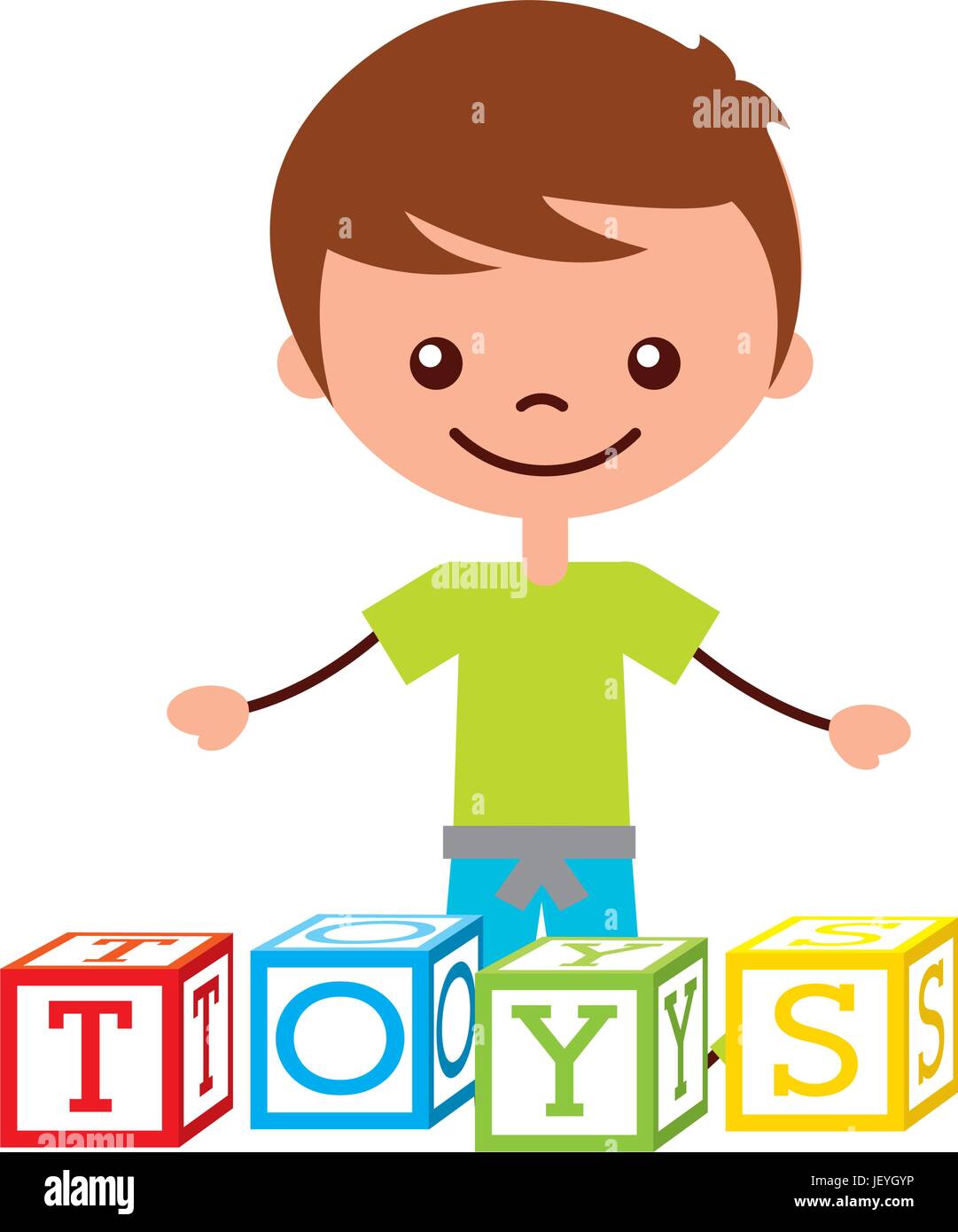 cute boy with blocks character icon Stock Vector Image & Art Alamy