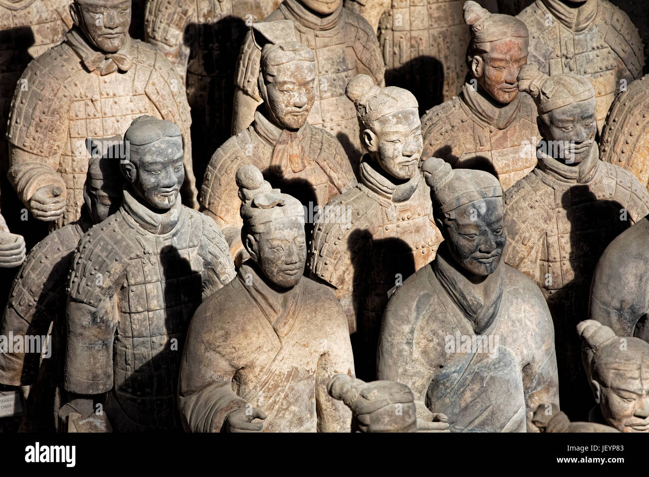 The world famous Terracotta Army, part of the Mausoleum of the First Qin Emperor and a UNESCO World Heritage Site located in Xian China Stock Photo