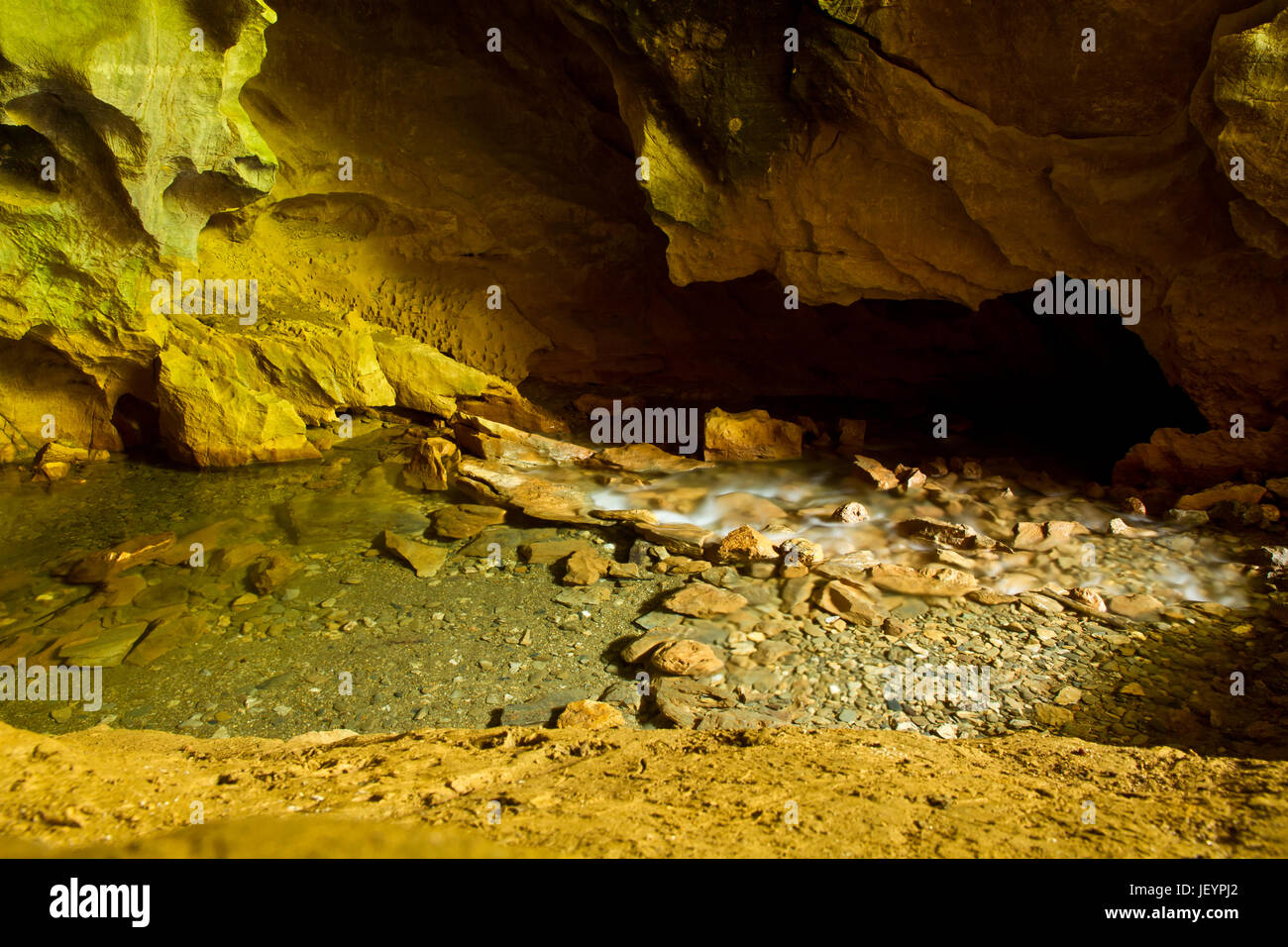 cave with an underground river Stock Photo Alamy