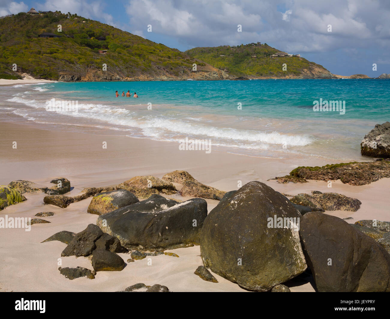 Macaroni Beach Mustique, A white sand pristine beach for the rich and famous Stock Photo Alamy