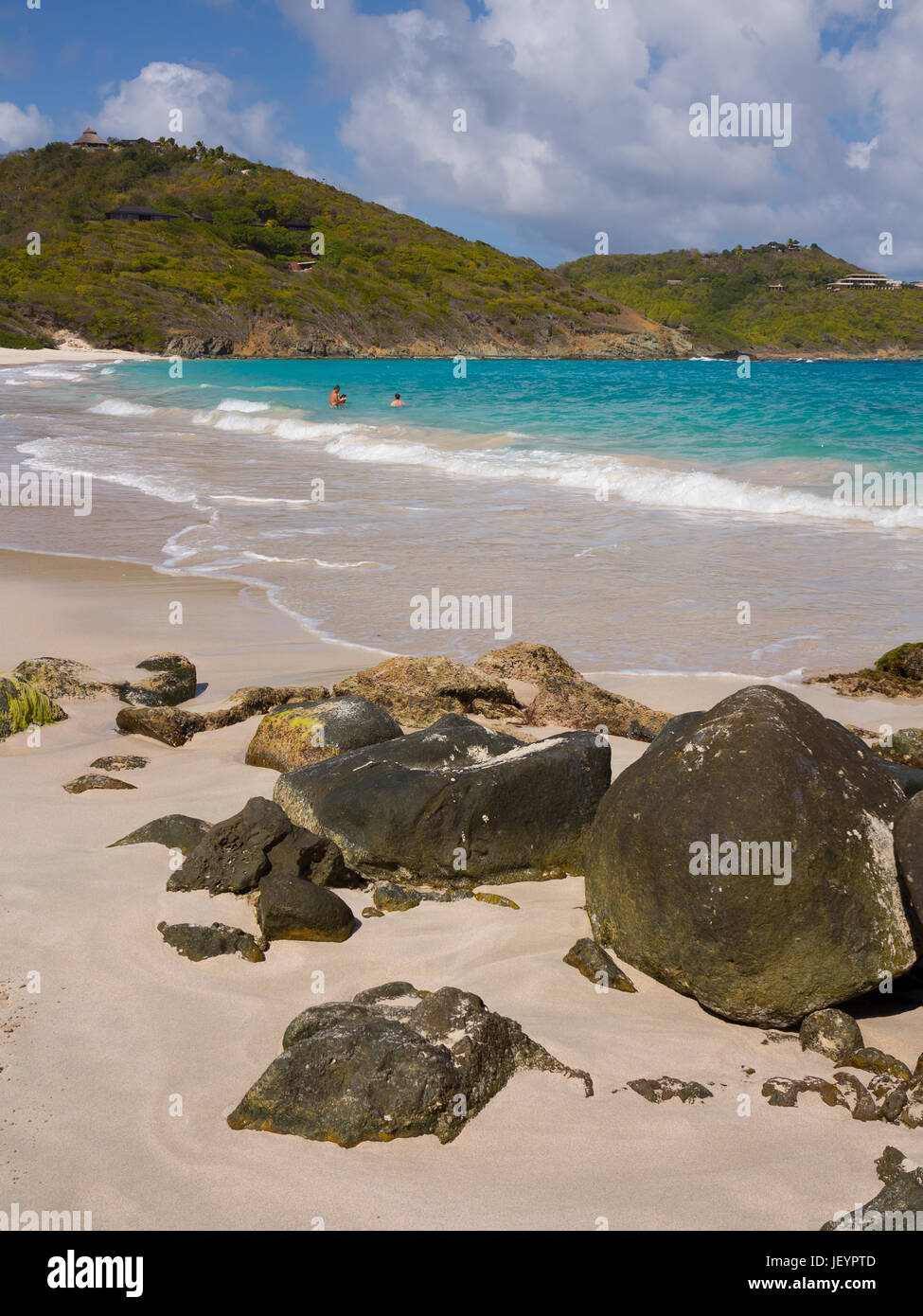 Macaroni Beach Mustique, A white sand pristine beach for the rich and famous Stock Photo Alamy