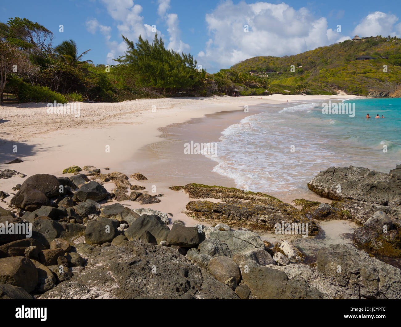 Macaroni Beach Mustique, A white sand pristine beach for the rich and famous Stock Photo Alamy