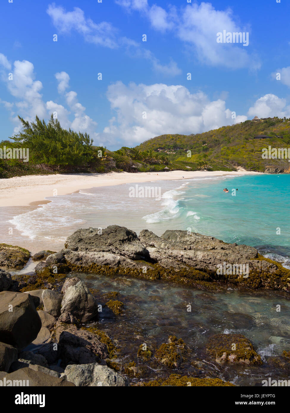 Macaroni Beach Mustique, A white sand pristine beach for the rich and famous Stock Photo Alamy