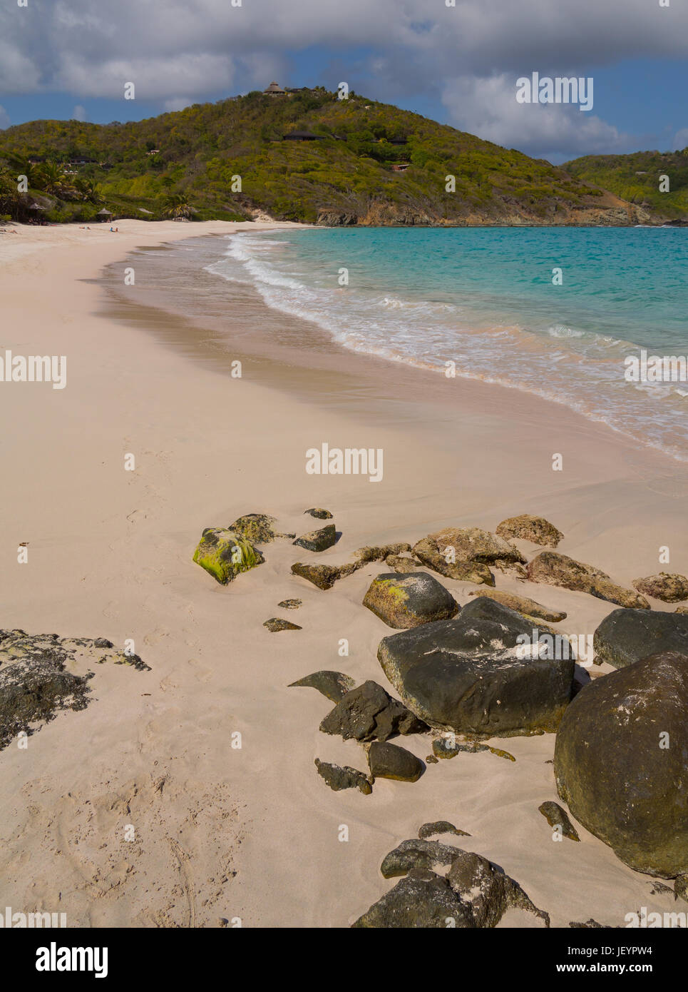 Macaroni Beach Mustique, A white sand pristine beach for the rich and famous Stock Photo Alamy