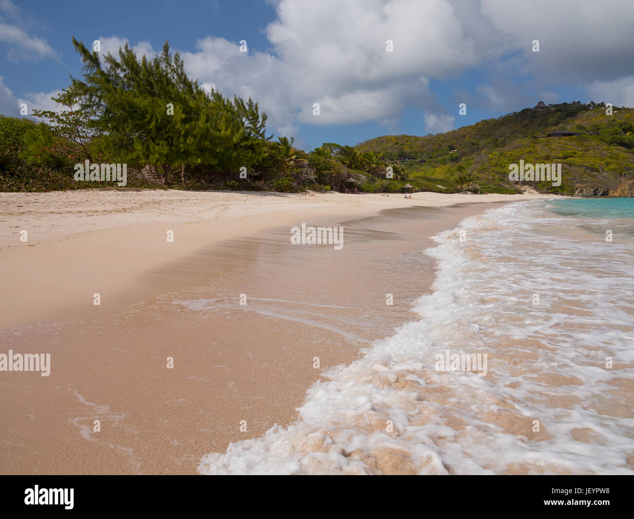 Macaroni Beach Mustique, A white sand pristine beach for the rich and famous Stock Photo Alamy