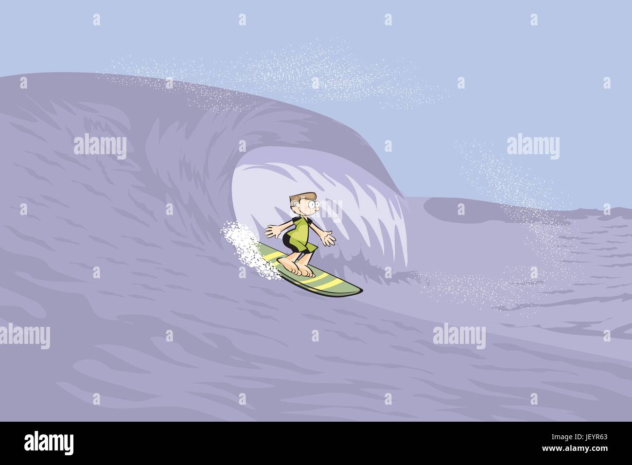 Young surfer man on surfboard riding the wave. Conceptual Vector ...