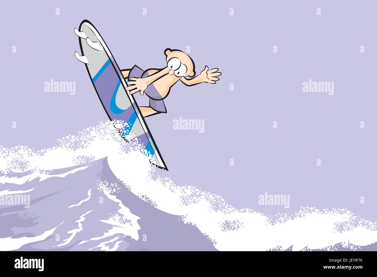 Surfer man on surfboard riding the wave. Conceptual vector illustration ...