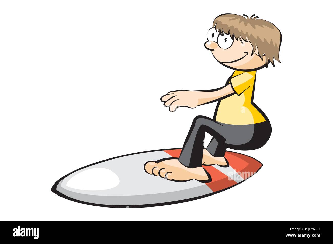 Surfer boy isolated on white. Conceptual vector illustration Stock ...