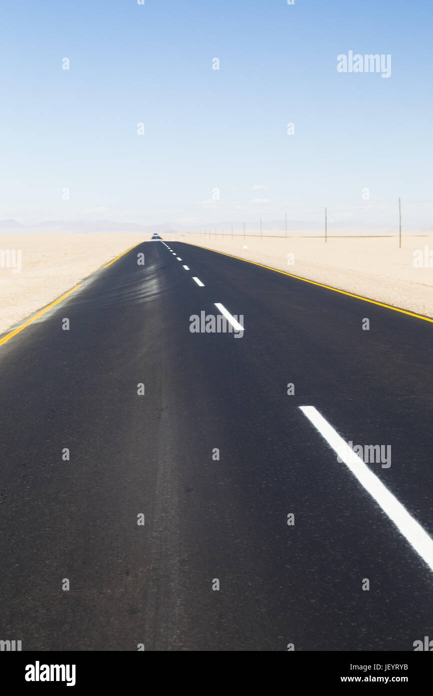 highway in the desert, Namibia Stock Photo