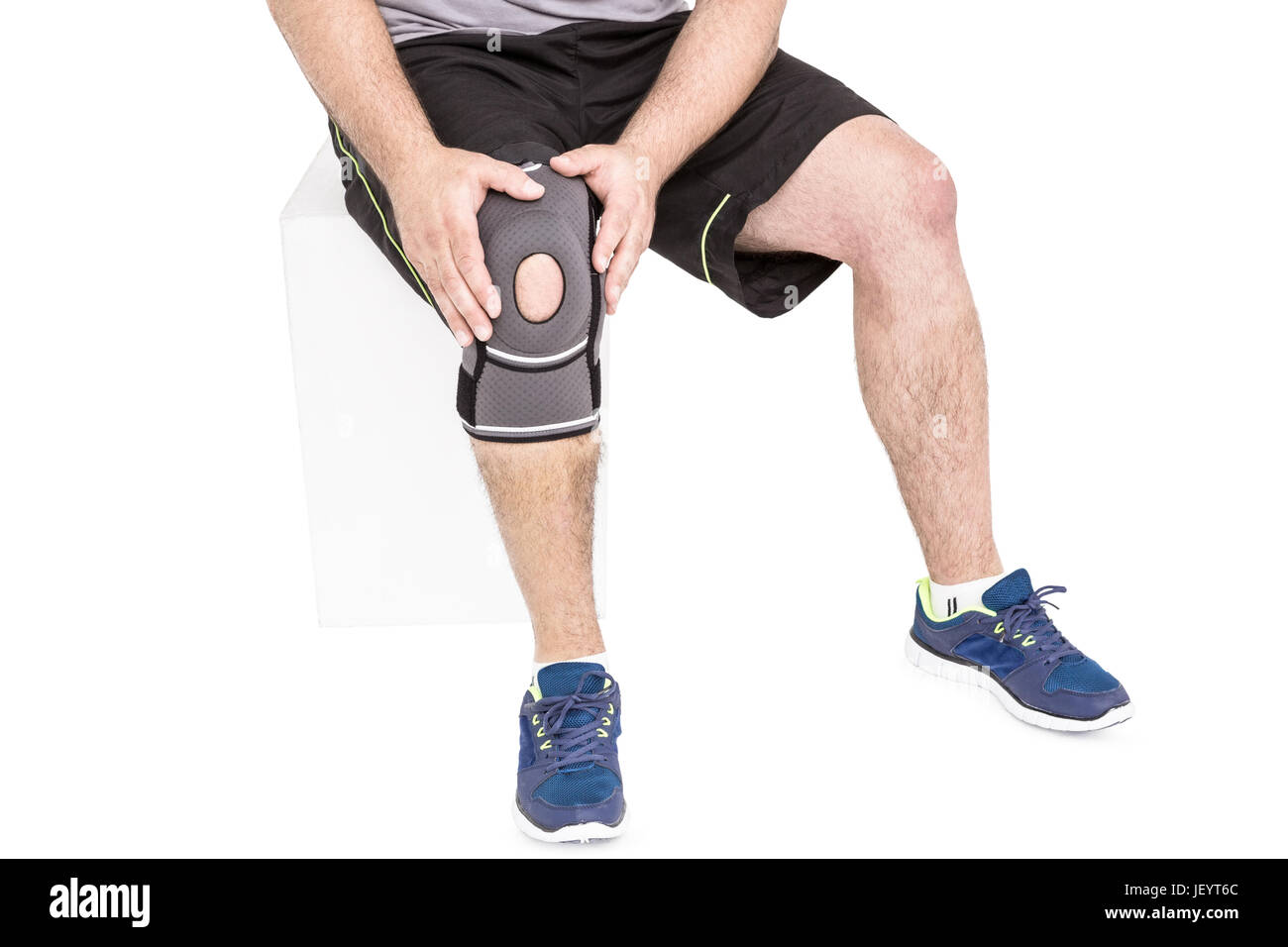 Athlete wearing knee pad Stock Photo Alamy
