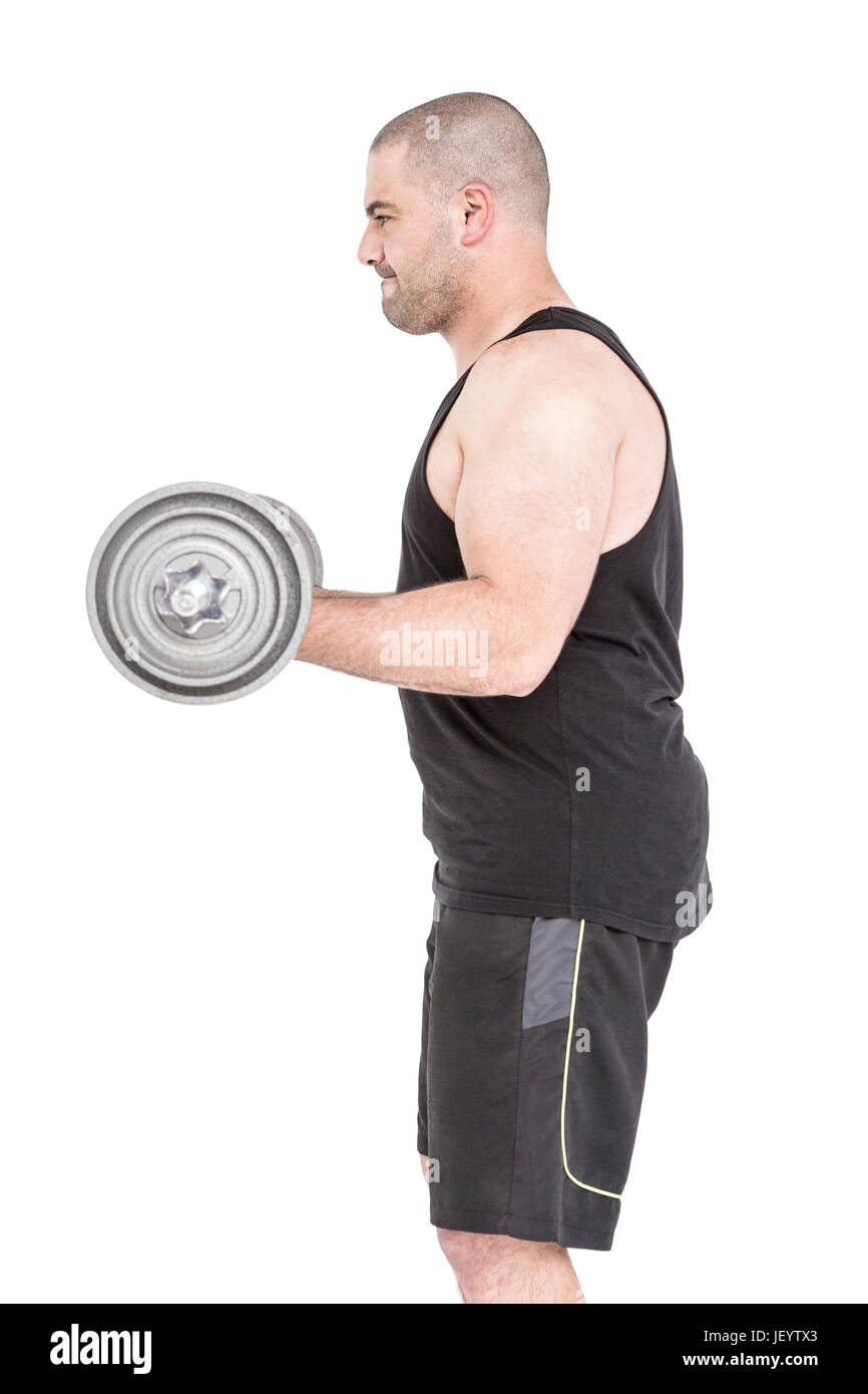 Bodybuilder lifting heavy barbell weights Stock Photo Alamy