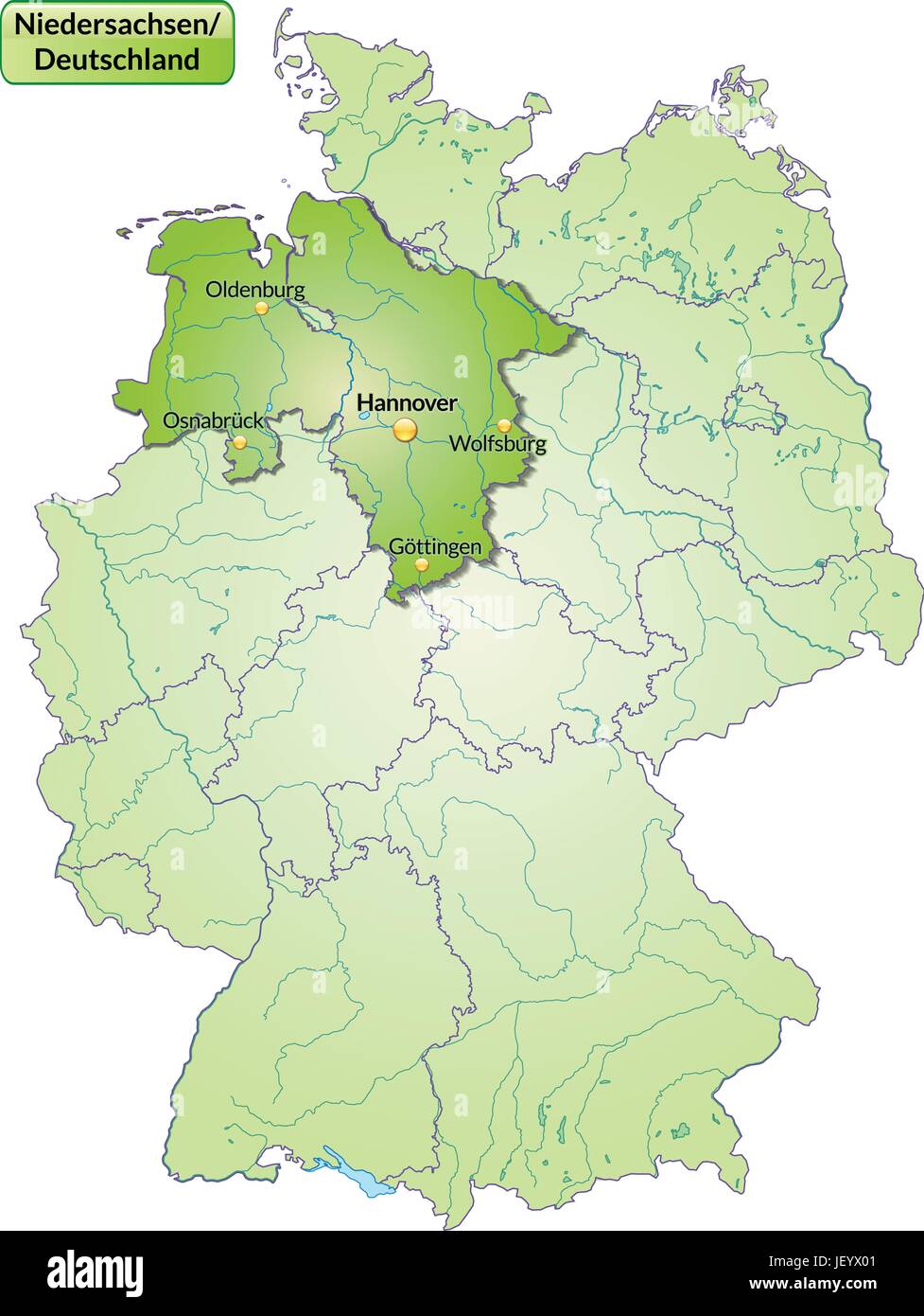 map of lower saxony with capitals in green Stock Vector Image & Art Alamy