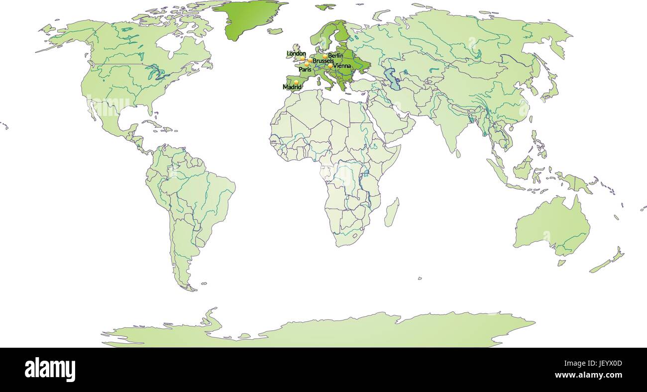map of europe with capitals in green Stock Vector Image & Art - Alamy