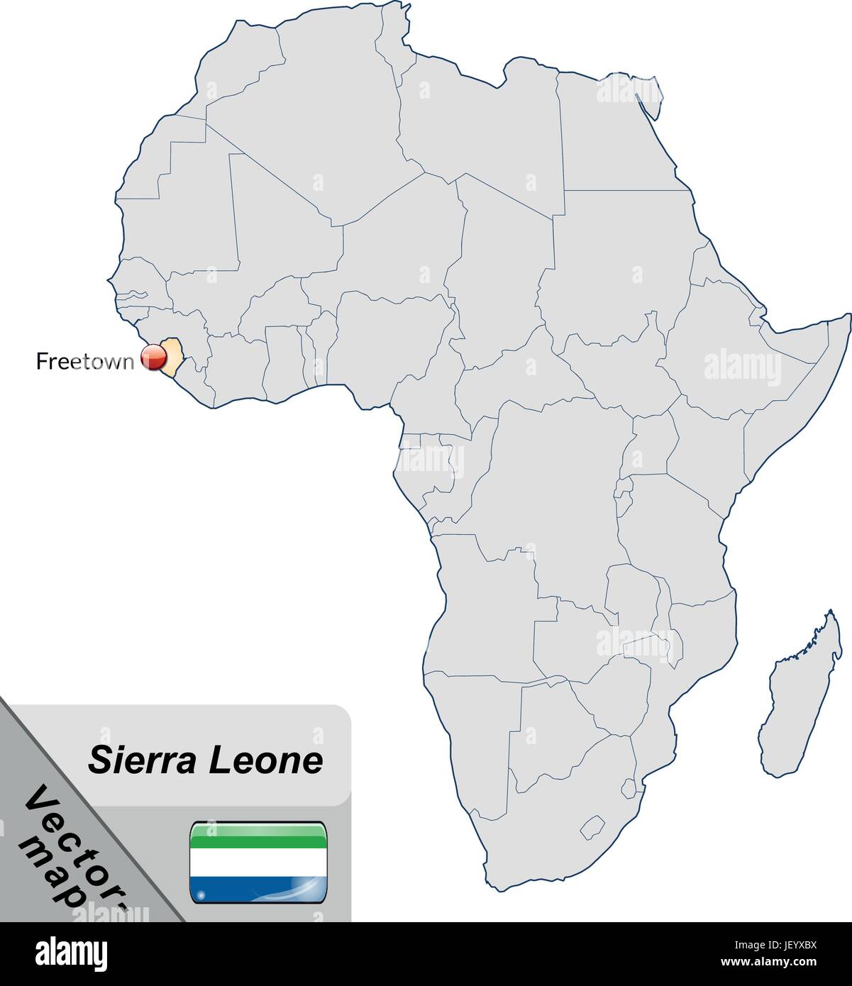 Sierra Leone In World Map Sierra Leone Map Hi-Res Stock Photography And Images - Alamy