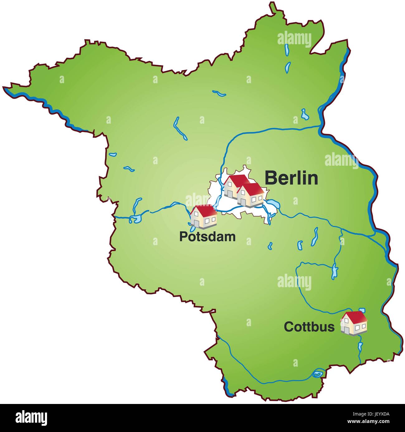 map of brandenburg as infographic in green Stock Vector Image & Art - Alamy