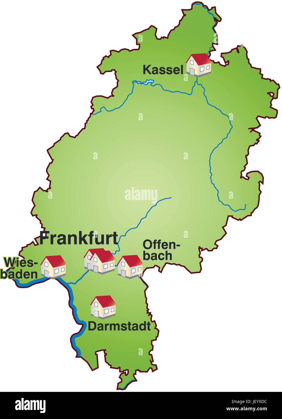 Hessenkarte Stock Vector Images - Alamy
