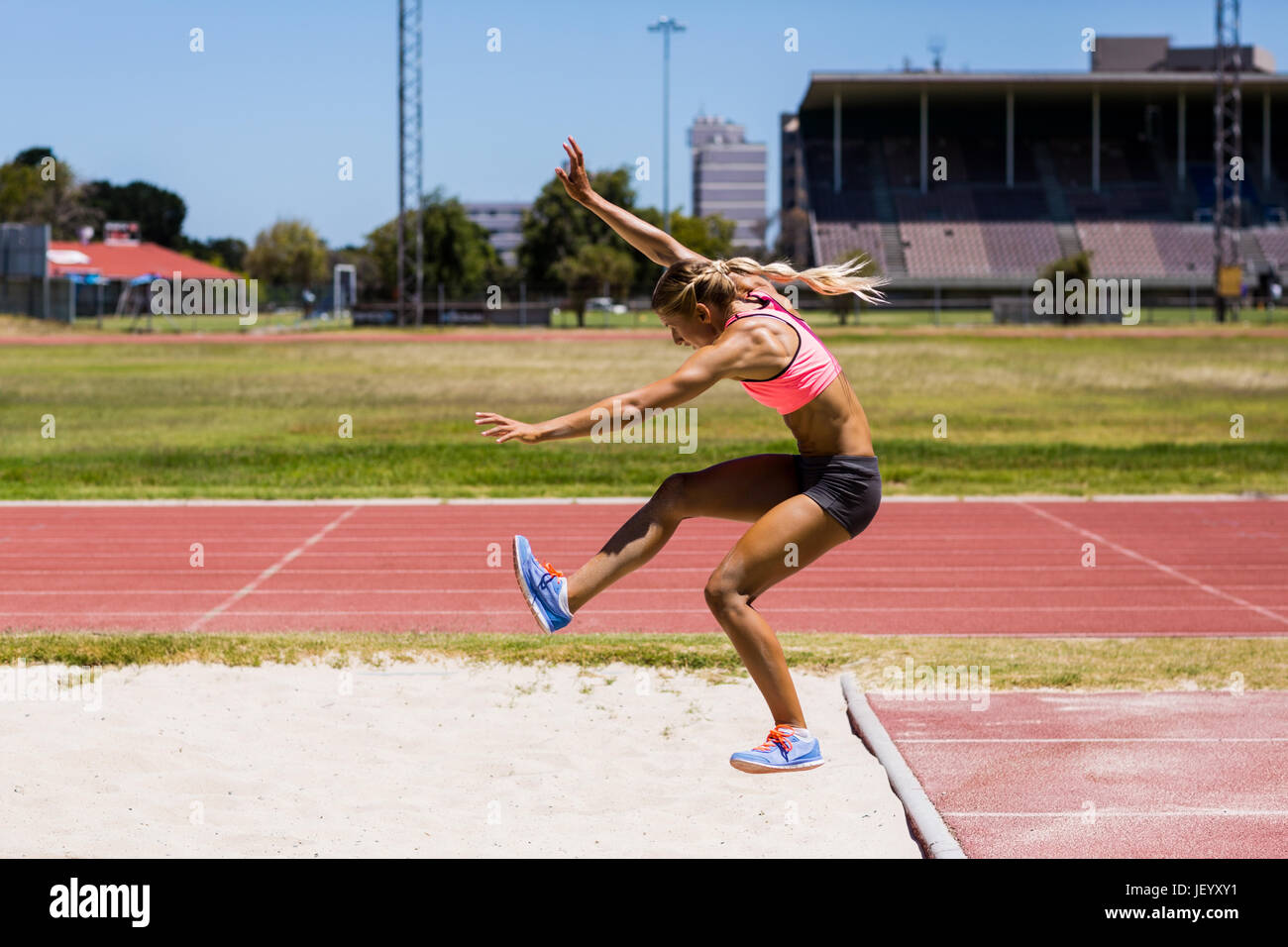 Female Long Jump Athlete High Resolution Stock Photography and Images
