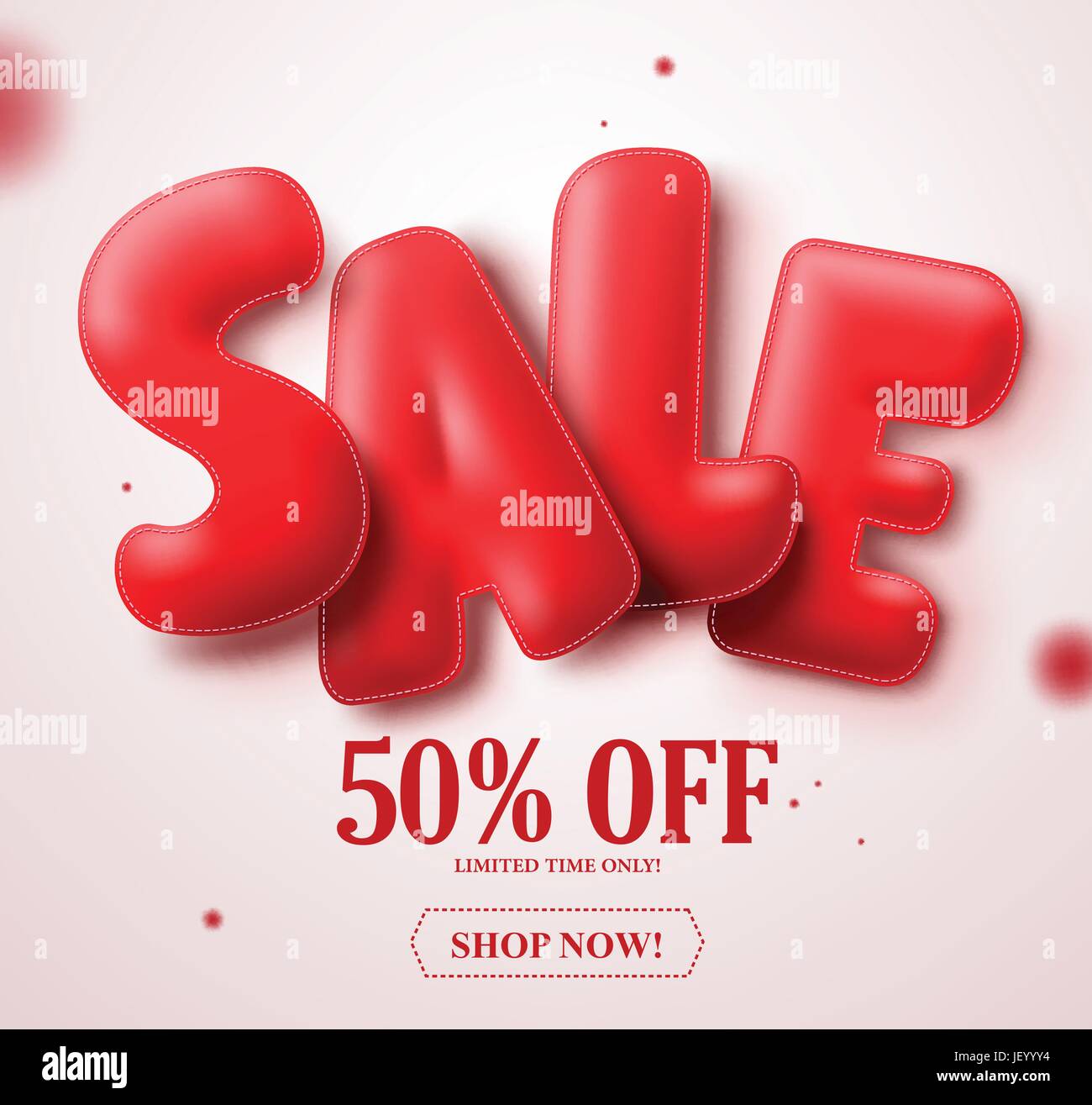 Sale Red Balloon 3d Text Vector Banner Design With 50 Off In White Stock Vector Image Art Alamy