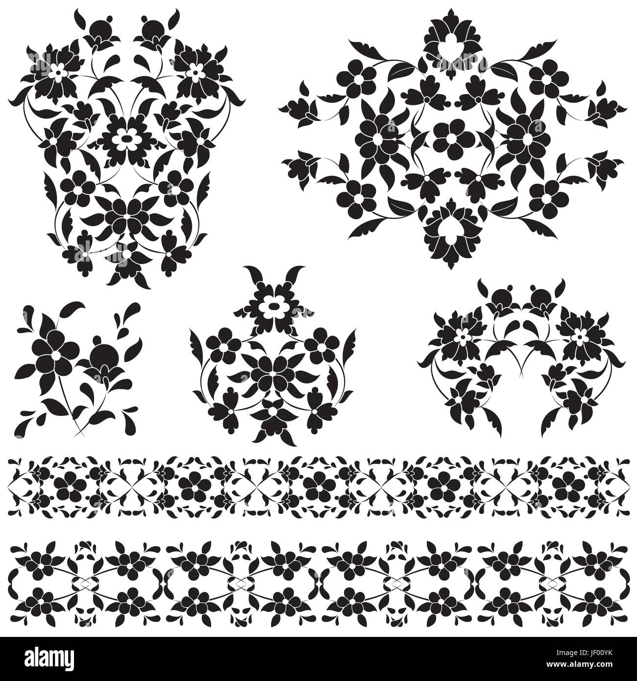 antique, islamic, pattern, oriental, vector, border, ornaments, beautiful, Stock Vector