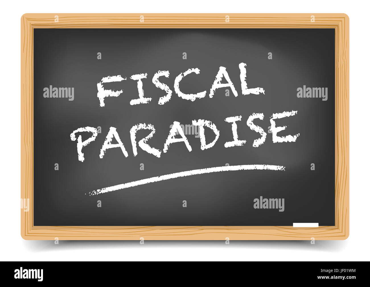 Blackboard Fiscal Paradise Stock Photo