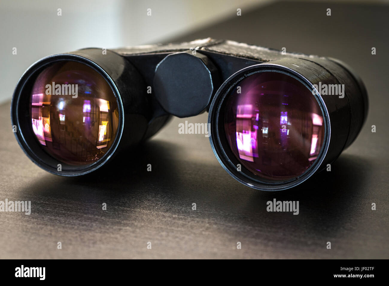 Opera glasses lying on the table close-up Stock Photo - Alamy