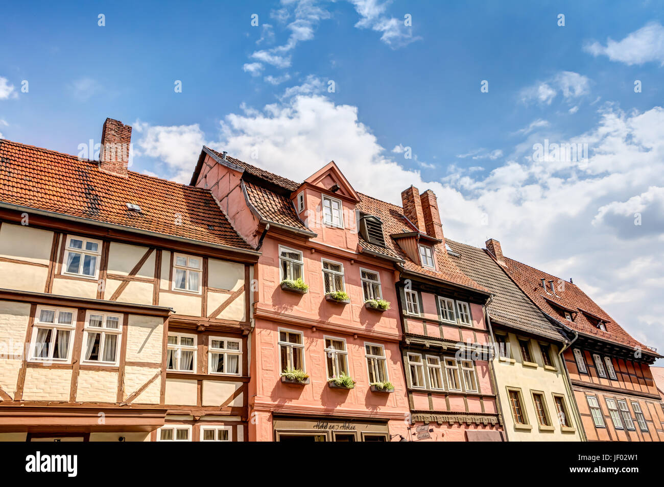 Halftimbered houses in Quedlinburg, Germany Stock Photo Alamy