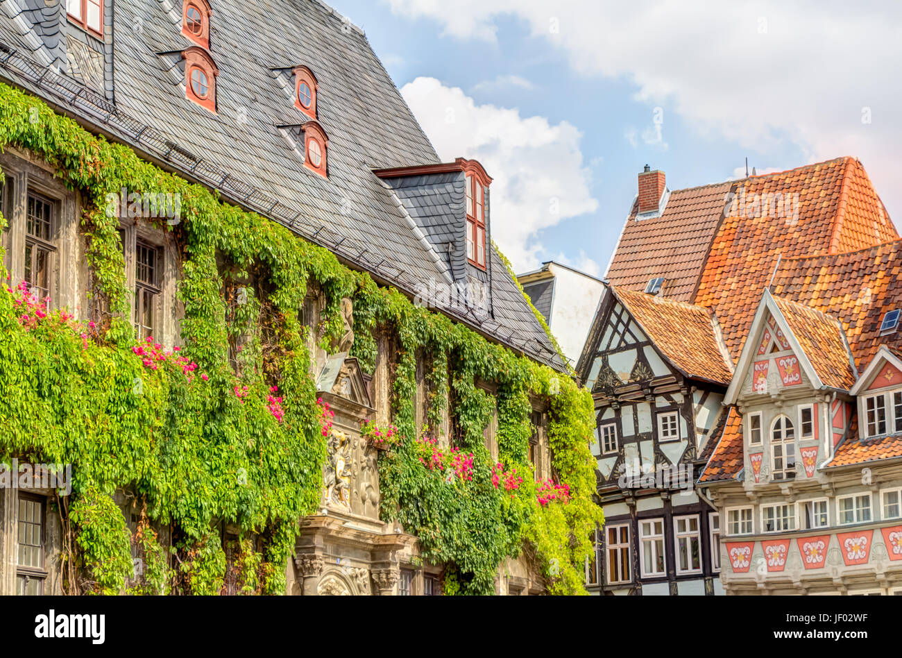 Halftimbered houses in Quedlinburg, Germany Stock Photo Alamy