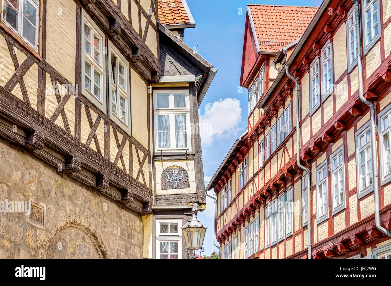 Halftimbered houses in Quedlinburg, Germany Stock Photo Alamy