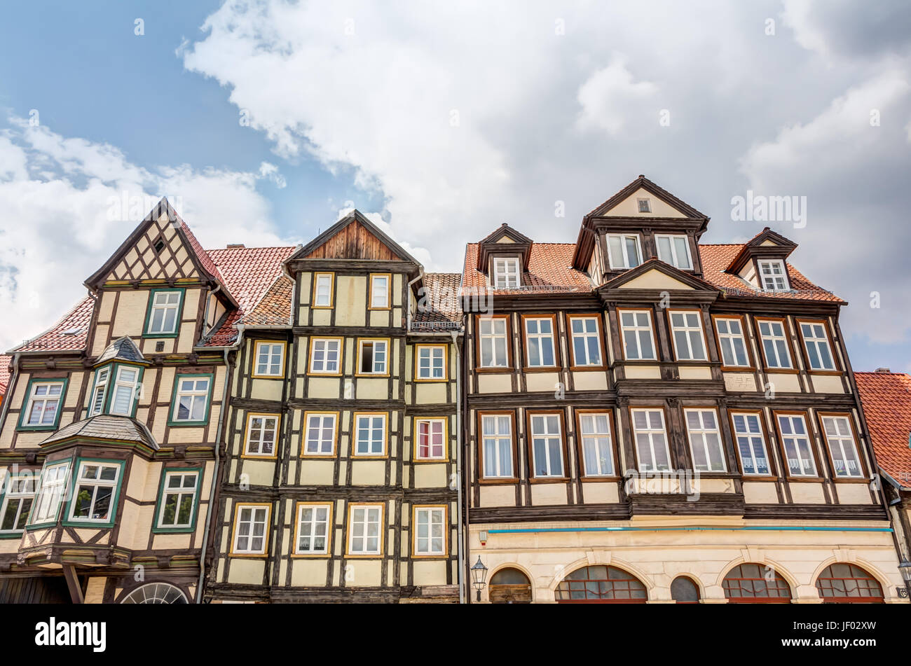 Halftimbered houses in Quedlinburg, Germany Stock Photo Alamy
