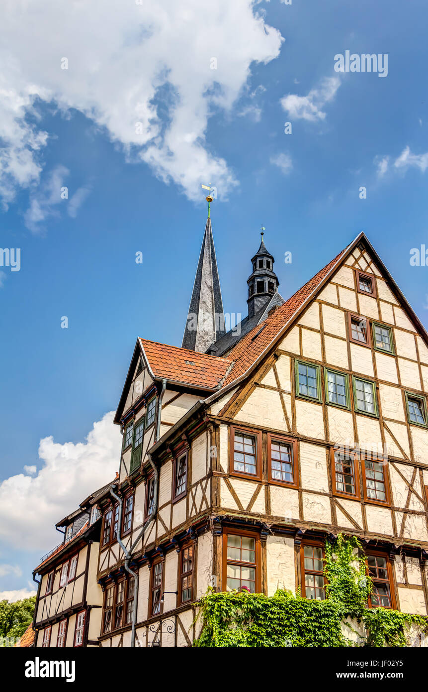 Halftimbered houses in Quedlinburg, Germany Stock Photo Alamy
