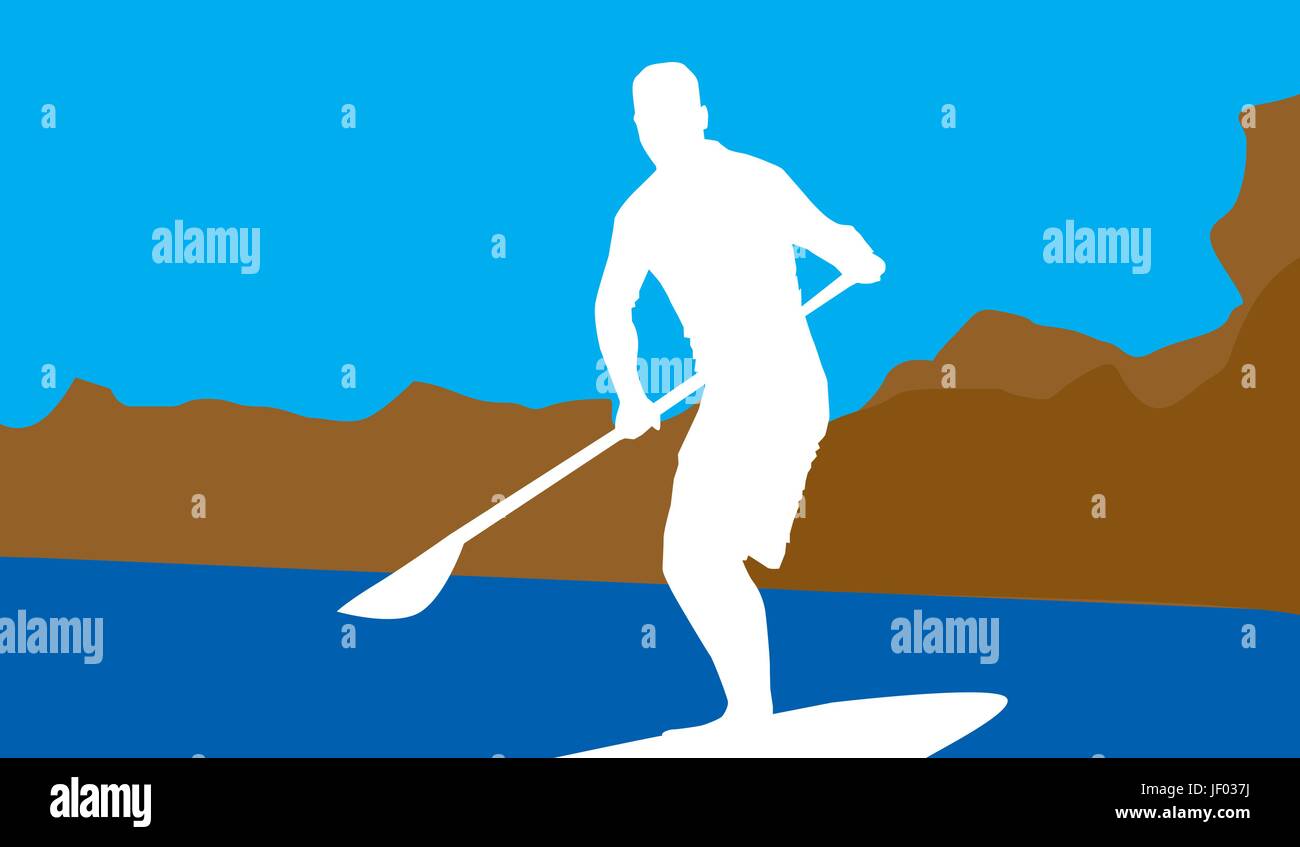Stand paddling Stock Vector Images - Alamy