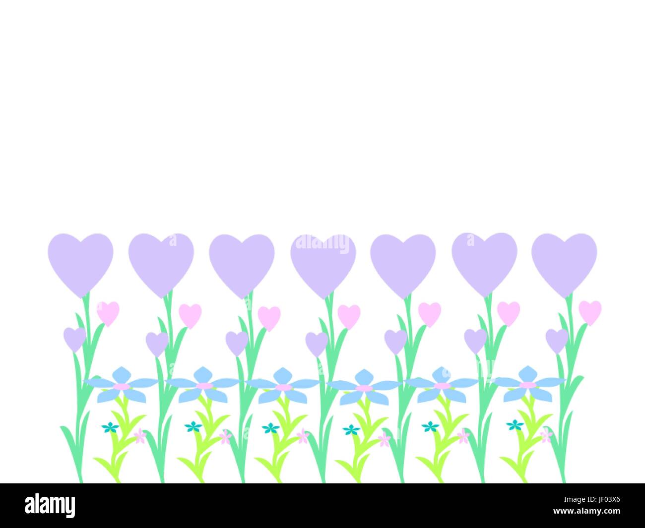 row, hearts, vector, replication, reproduction, art, colour, flower, plant, Stock Vector