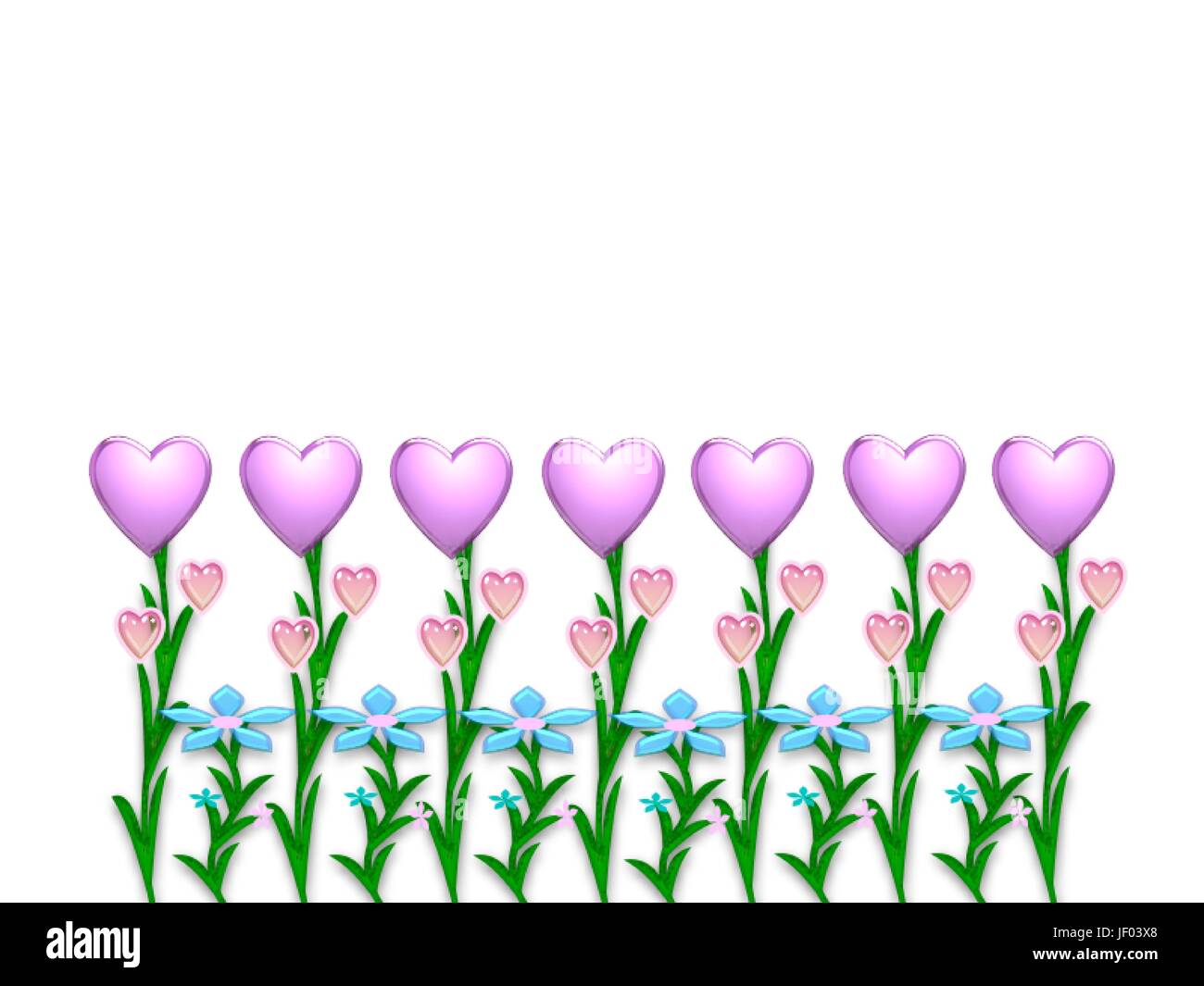 row, hearts, vector, replication, reproduction, art, colour, flower, plant, Stock Vector
