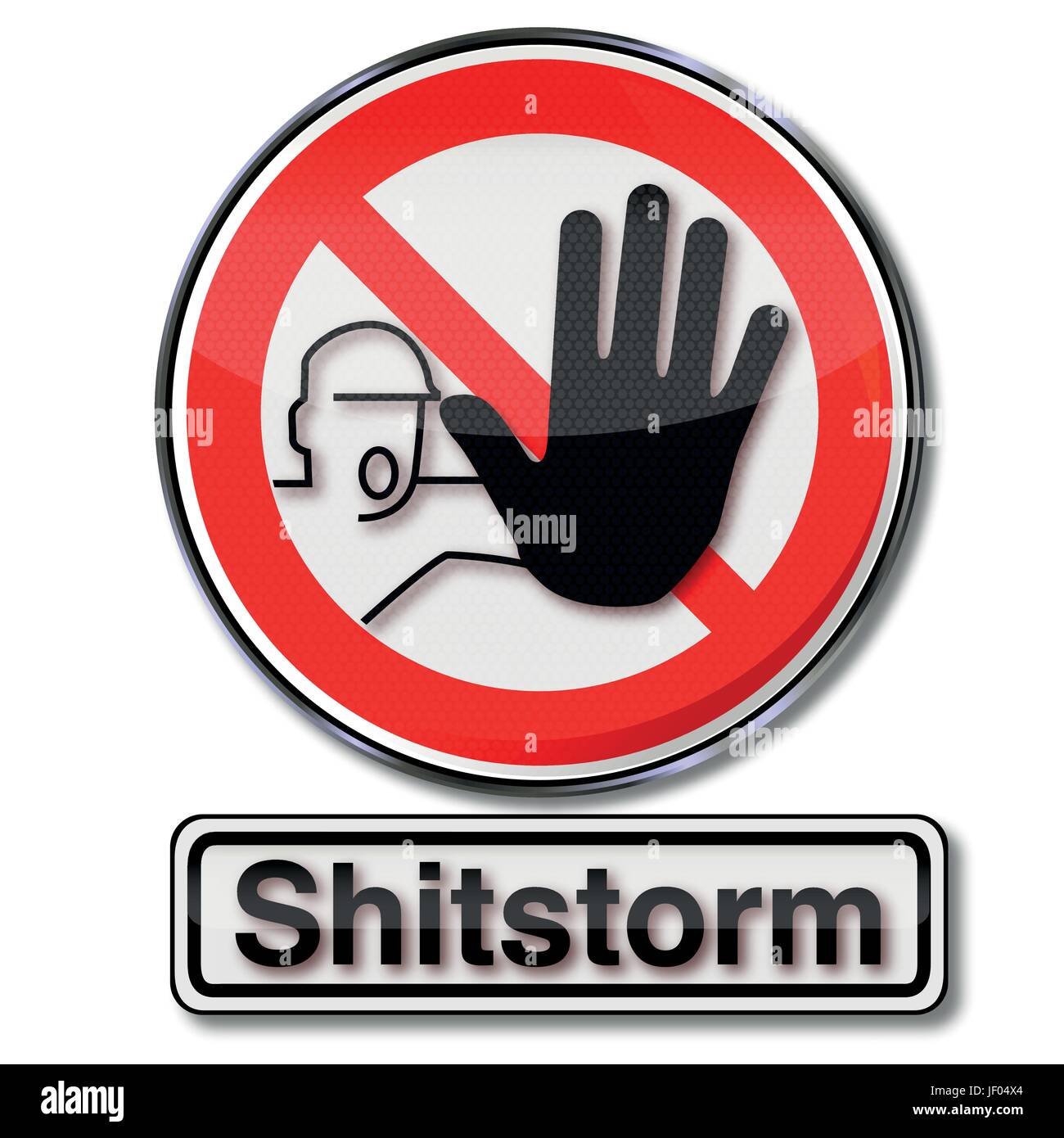 verbotsschild shitstorm Stock Vector