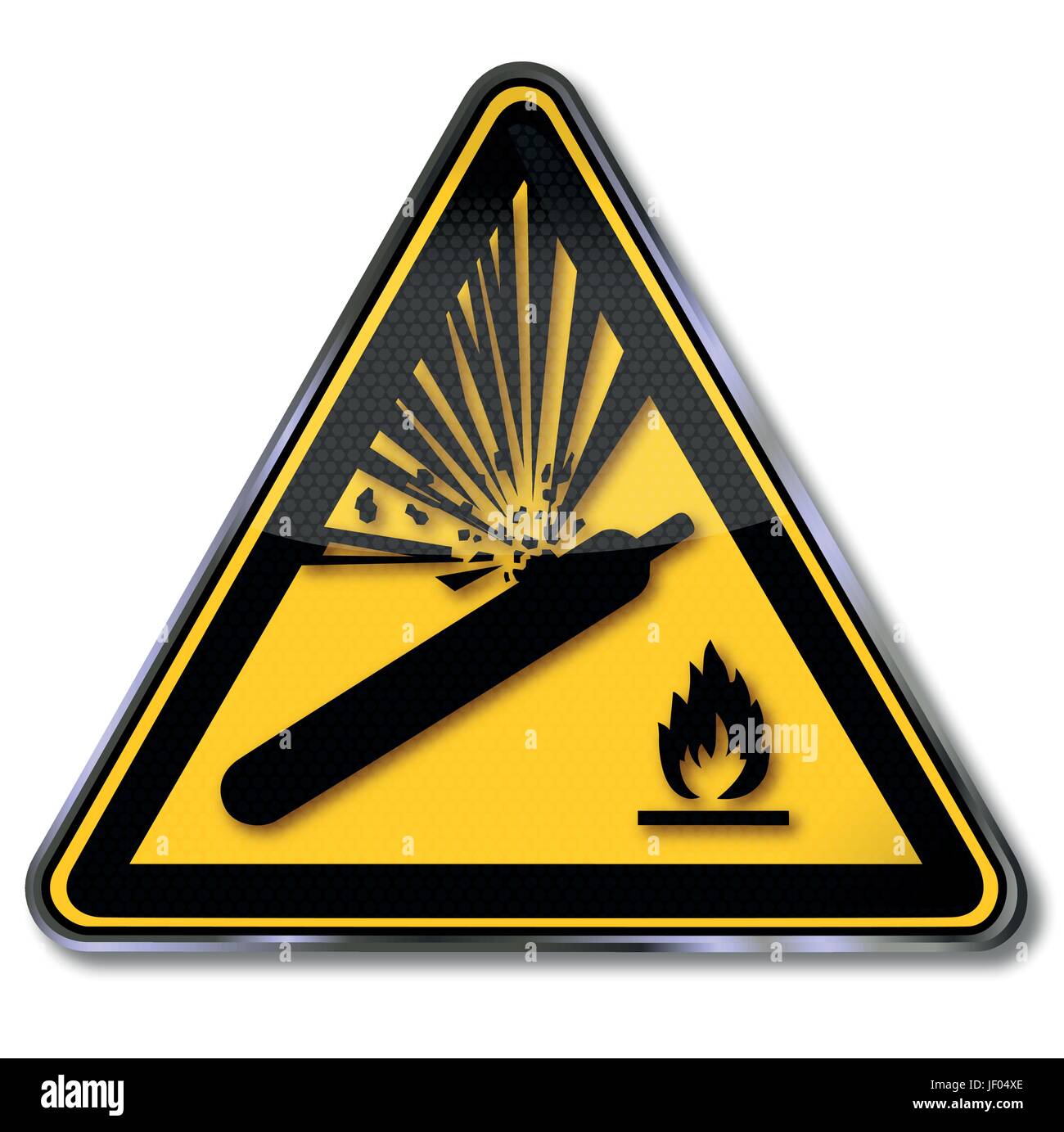 warning signs of gas cylinders and explosion Stock Vector