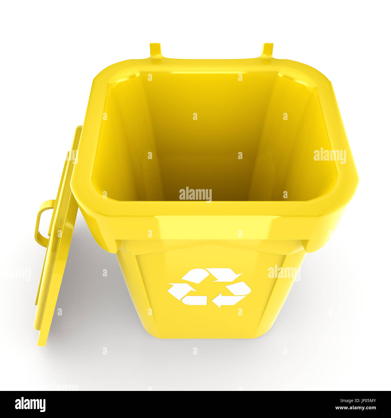 Yellow Recycling Bin Stock Photo Alamy