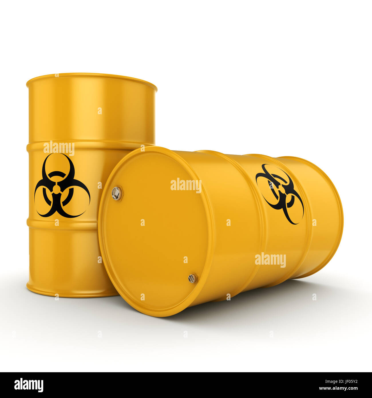 3D rendering biohazard barrels Stock Photo - Alamy